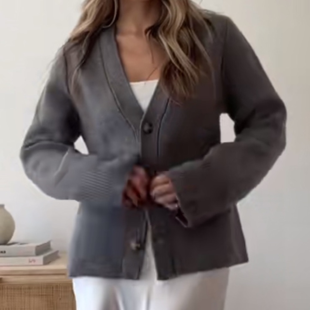 BNWT H&M Wool Cardigan Light Beige Ivory sz S